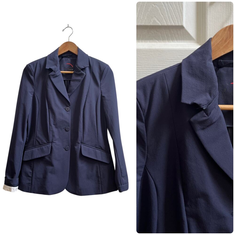 HKM Competition Show Navy Blue Detachable Collar Cuff Jacket Blazer Size 10